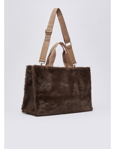 Tote bag grande in teddy Liu Jo – Testa di moro - foto 4