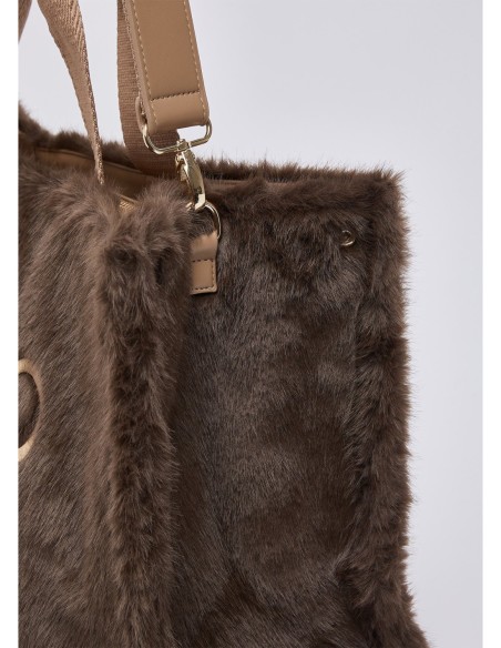 Tote bag grande in teddy Liu Jo – Testa di moro - foto 5