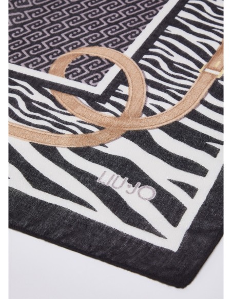 Stola animalier con stampa cinturini Liu Jo – Nero - foto 3