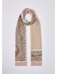 Stola animalier con stampa cinturini Liu Jo – Rosa cameo - foto 1 2