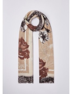 Stola con fiori e motivo animalier Liu Jo – Beige - foto 1