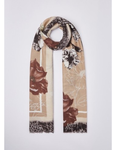 Stola con fiori e motivo animalier Liu Jo – Beige - foto 1