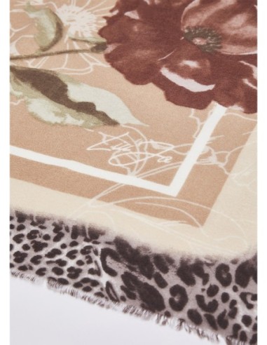 Stola con fiori e motivo animalier Liu Jo – Beige - foto 3