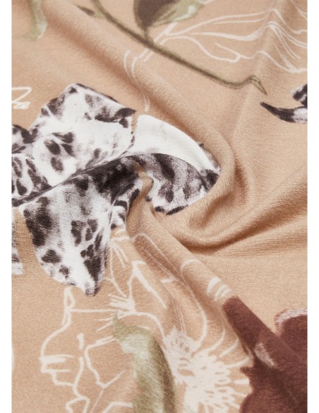 Stola con fiori e motivo animalier Liu Jo – Beige - foto 4