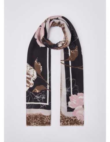 Stola con fiori e motivo animalier Liu Jo – Cammello - foto 1