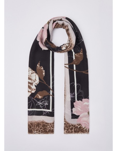 Stola con fiori e motivo animalier Liu Jo – Cammello - foto 1
