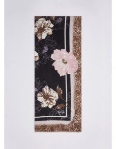 Stola con fiori e motivo animalier Liu Jo – Cammello - foto 1 2