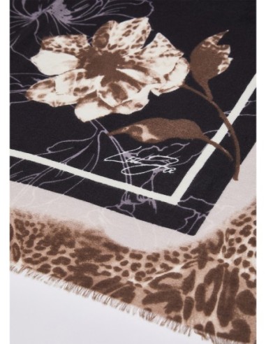 Stola con fiori e motivo animalier Liu Jo – Cammello - foto 3