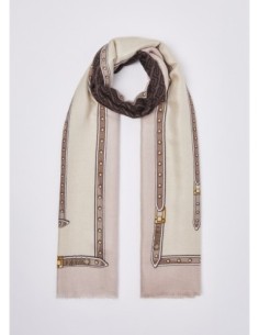 Stola monogram con fibbie decorative Liu Jo – Quarzo rosa - foto 1 2