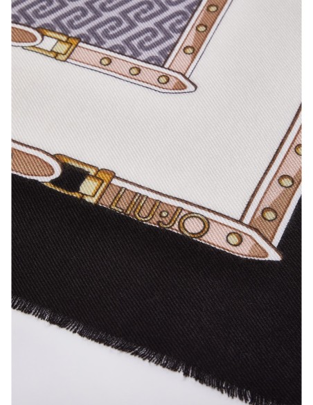 Stola monogram con fibbie decorative Liu Jo – Nero - foto 4