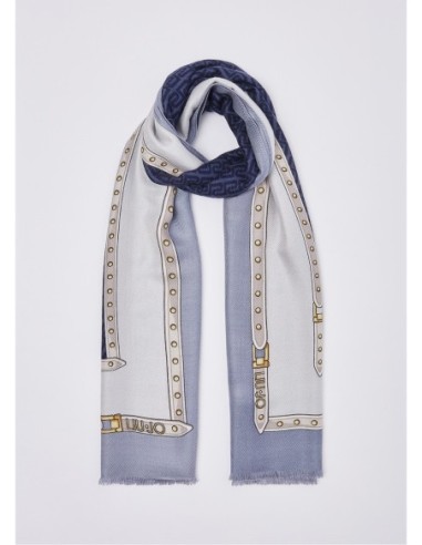 Stola monogram con fibbie decorative Liu Jo – Azzurro - foto 1