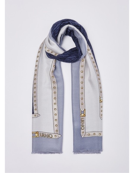 Stola monogram con fibbie decorative Liu Jo – Azzurro - foto 1