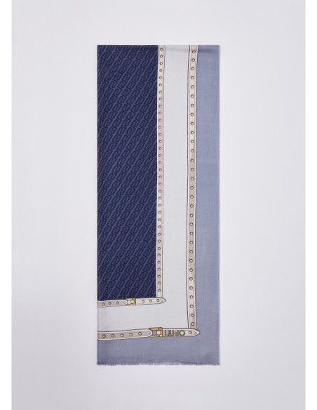 Stola monogram con fibbie decorative Liu Jo – Azzurro - foto 2