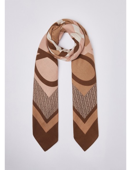 Foulard color block con logo Liu Jo – Cammello - foto 2