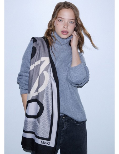 Foulard color block con logo Liu Jo – Nero - foto 1