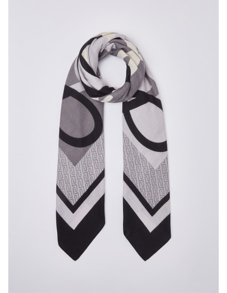 Foulard color block con logo Liu Jo – Nero - foto 2