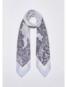 Foulard leopardato con pizzo Liu Jo – Azzurro - foto 1 2
