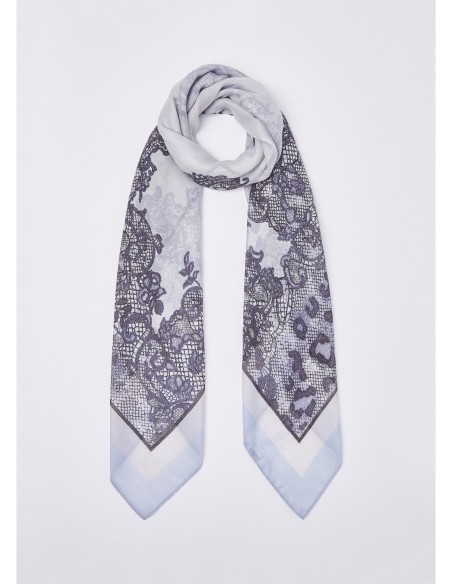 Foulard leopardato con pizzo Liu Jo – Azzurro - foto 2