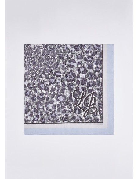 Foulard leopardato con pizzo Liu Jo – Azzurro - foto 3