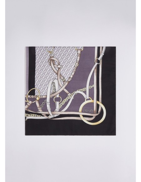 Foulard grande con stampa metalware Liu Jo – Nero - foto 2