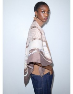 Foulard grande con stampa metalware Liu Jo – Moca scuro - foto 1