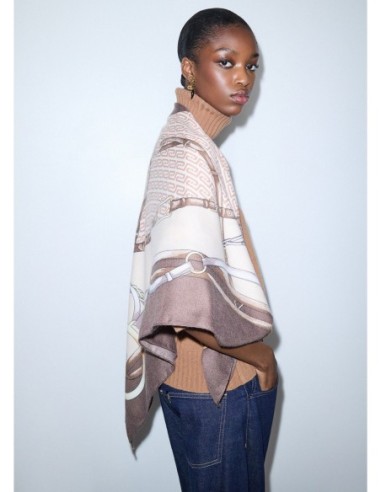 Foulard grande con stampa metalware Liu Jo – Moca scuro - foto 1