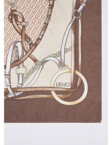 Foulard grande con stampa metalware Liu Jo – Moca scuro - foto 3