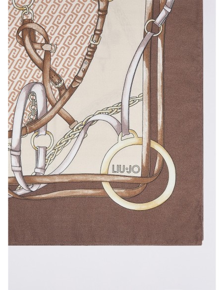 Foulard grande con stampa metalware Liu Jo – Moca scuro - foto 3