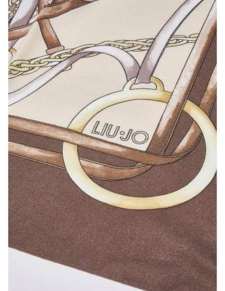 Foulard grande con stampa metalware Liu Jo – Moca scuro - foto 4