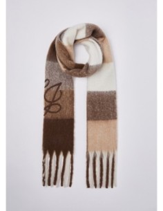 Sciarpa check garzata con logo ricamato Liu Jo – Beige - foto 1 2