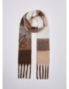 Sciarpa check garzata con logo ricamato Liu Jo – Beige