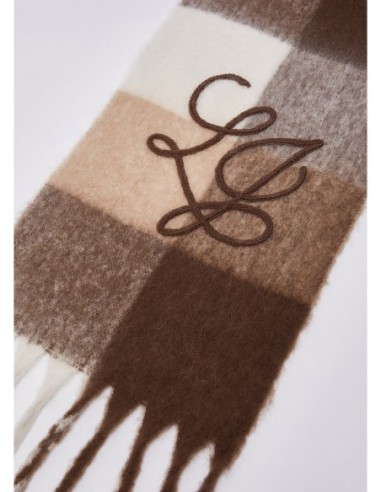 Sciarpa check garzata con logo ricamato Liu Jo – Beige - foto 4