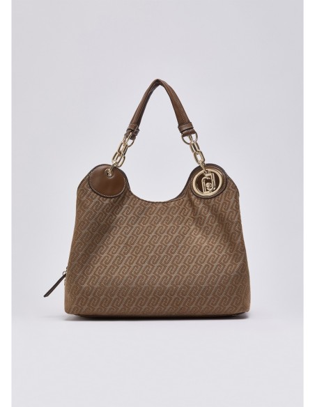 Borsa satchel media jacquard monogram Liu Jo – Beige - foto 2