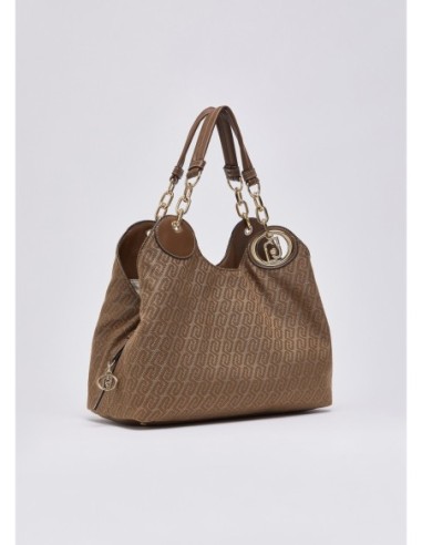 Borsa satchel media jacquard monogram Liu Jo – Beige - foto 3