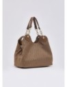 Borsa satchel media jacquard monogram Liu Jo – Beige Borsa satchel media jacquard monogram Liu Jo – Beige