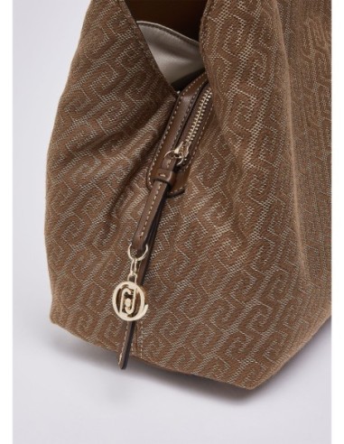 Borsa satchel media jacquard monogram Liu Jo – Beige - foto 6