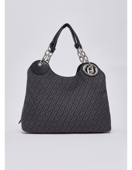 Borsa satchel media jacquard monogram Liu Jo – Nero - foto 1