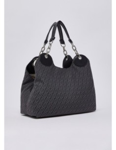 Borsa satchel media jacquard monogram Liu Jo – Nero - foto 1 2