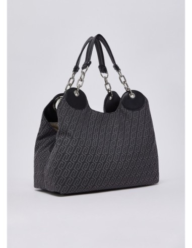Borsa satchel media jacquard monogram Liu Jo – Nero - foto 2