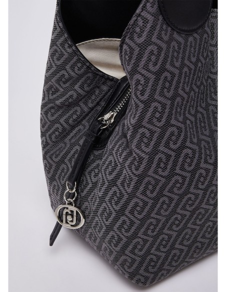 Borsa satchel media jacquard monogram Liu Jo – Nero - foto 3