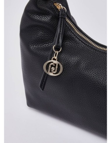 Borsa hobo piccola con medaglione logo Liu Jo – Nero/oro - foto 6