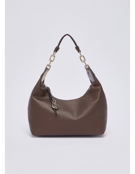 Borsa hobo piccola con medaglione logo Liu Jo – Testa di moro metallizzato - foto 2