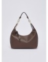 Borsa hobo piccola con medaglione logo Liu Jo – Testa di moro metallizzato