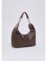 Borsa hobo piccola con medaglione logo Liu Jo – Testa di moro metallizzato