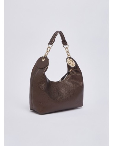 Borsa hobo piccola con medaglione logo Liu Jo – Testa di moro metallizzato - foto 4