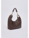 Borsa hobo piccola con medaglione logo Liu Jo – Testa di moro metallizzato