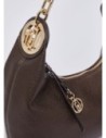 Borsa hobo piccola con medaglione logo Liu Jo – Testa di moro metallizzato