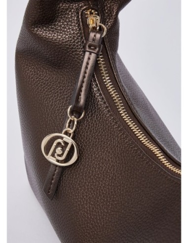 Borsa hobo piccola con medaglione logo Liu Jo – Testa di moro metallizzato - foto 6