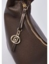 Borsa hobo piccola con medaglione logo Liu Jo – Testa di moro metallizzato