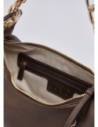 Borsa hobo piccola con medaglione logo Liu Jo – Testa di moro metallizzato